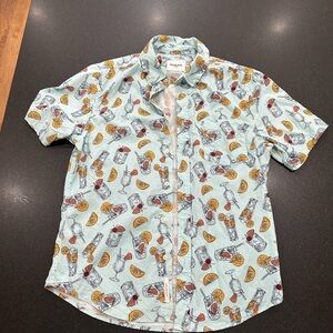 Goodfellow & Co Light Blue Cocktail Print Men's Shirt